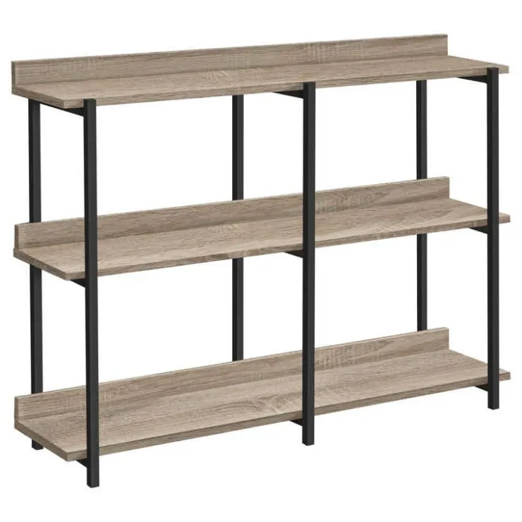 Monarch Console table - 3 tier / shelves / rectangular / metal legs - 48"l - dark tau - Dark Taupe Sale