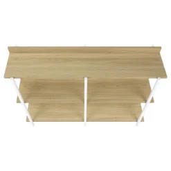 Monarch Console table - 3 tier / shelves / rectangular / metal legs - 48"l - - Natural Online