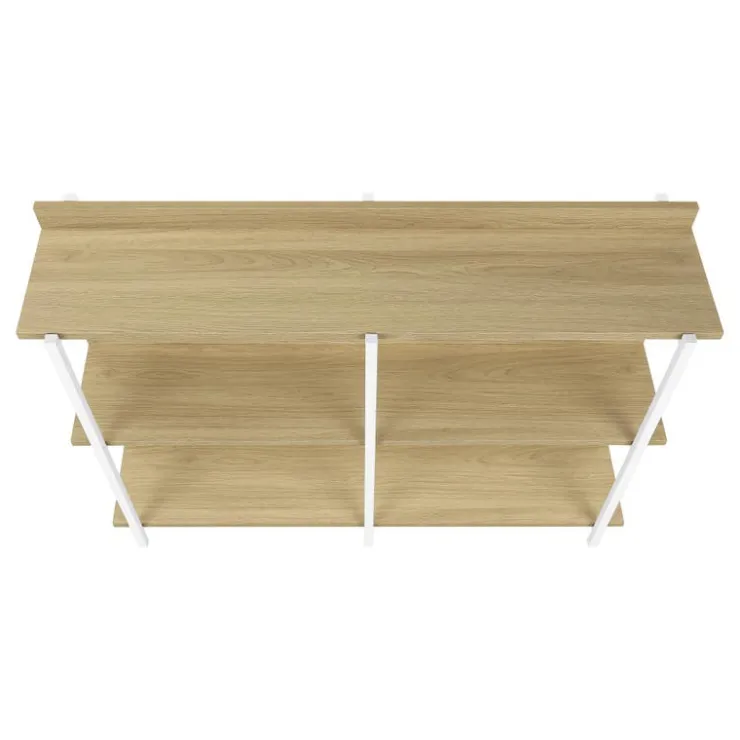Monarch Console table - 3 tier / shelves / rectangular / metal legs - 48"l - - Natural Online