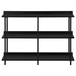 Monarch Console table - 3 tier / shelves / rectangular / metal legs - 48"l - / - Black Online