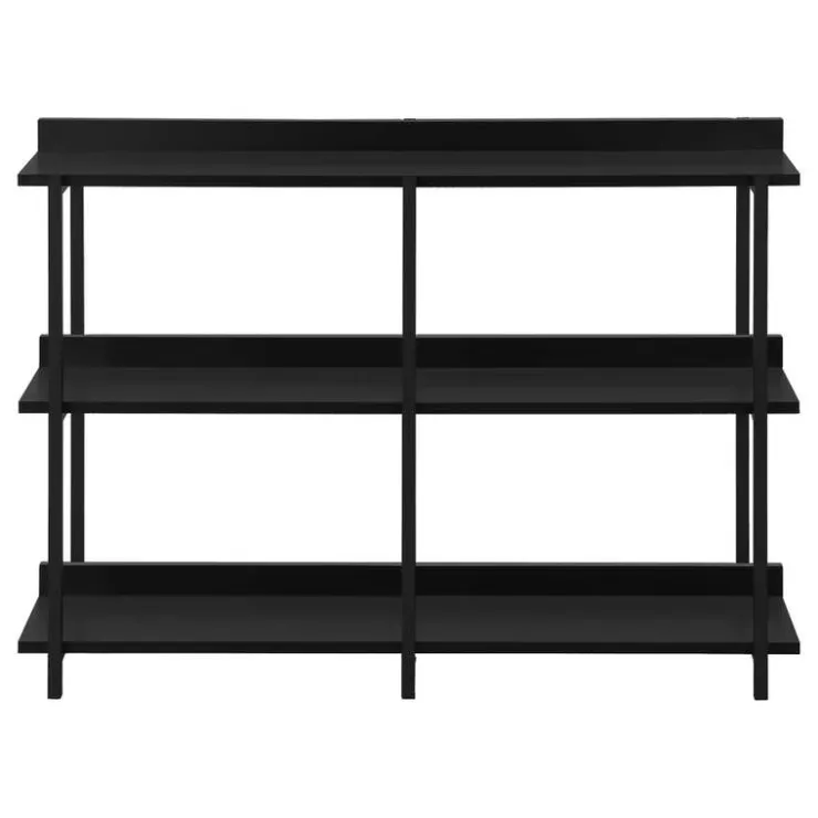 Monarch Console table - 3 tier / shelves / rectangular / metal legs - 48"l - / - Black Online