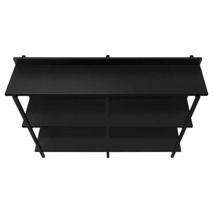 Monarch Console table - 3 tier / shelves / rectangular / metal legs - 48"l - / - Black Online
