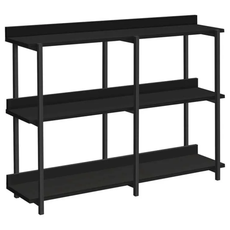 Monarch Console table - 3 tier / shelves / rectangular / metal legs - 48"l - / - Black Online