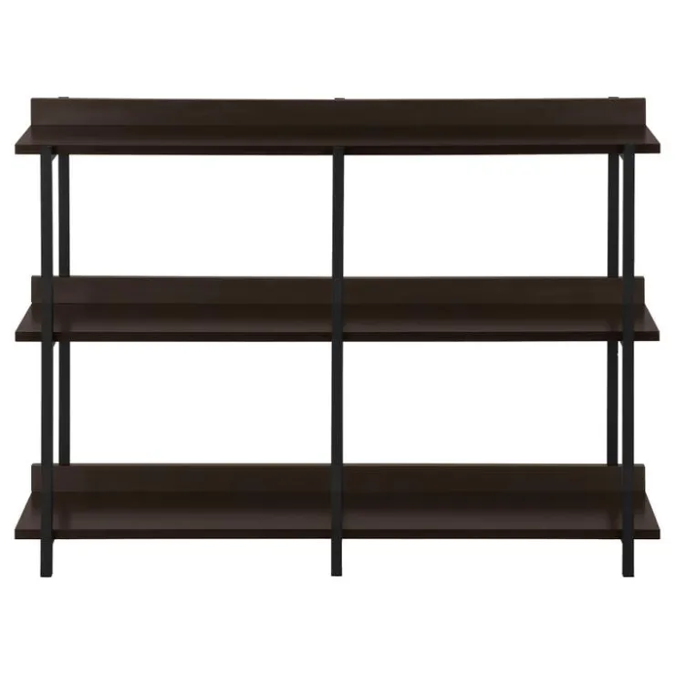Monarch Console table - 3 tier / shelves / rectangular / metal legs - 48"l - - Espresso New