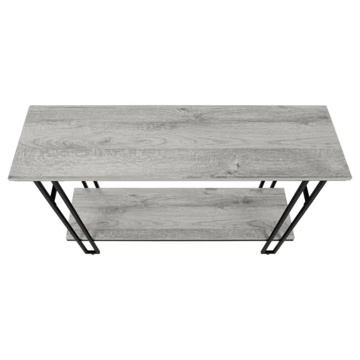 Monarch Console table - h-frame sides / 1 shelf / rectangular - 48"l - wood-look - Grey