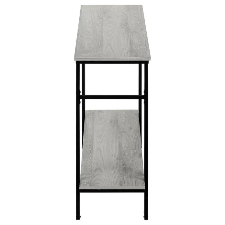 Monarch Console table - h-frame sides / 1 shelf / rectangular - 48"l - wood-look - Grey