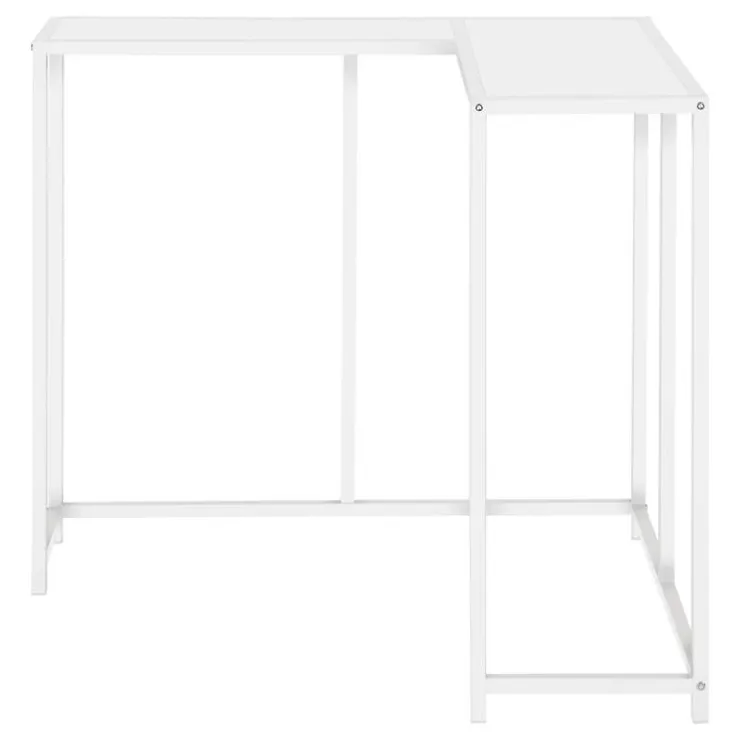 Monarch Console table - l-shaped / corner / metal frame - 36"l - - White Hot