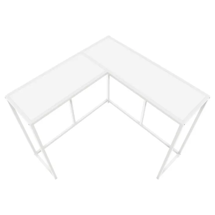 Monarch Console table - l-shaped / corner / metal frame - 36"l - - White Hot