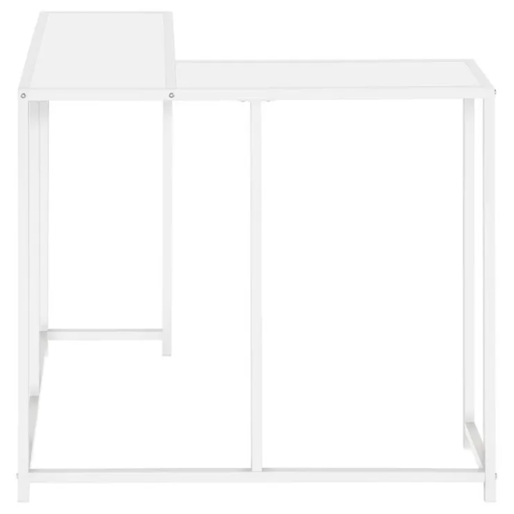 Monarch Console table - l-shaped / corner / metal frame - 36"l - - White Hot