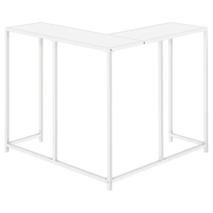 Monarch Console table - l-shaped / corner / metal frame - 36"l - - White Hot