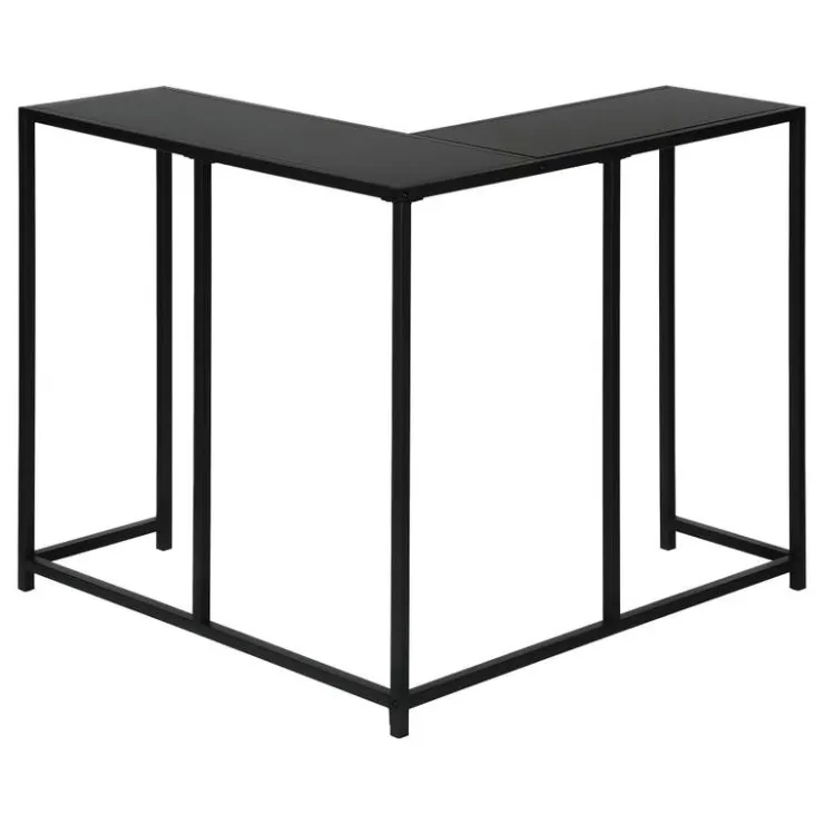 Monarch Console table - l-shaped / corner / metal frame - 36"l - - Black Outlet