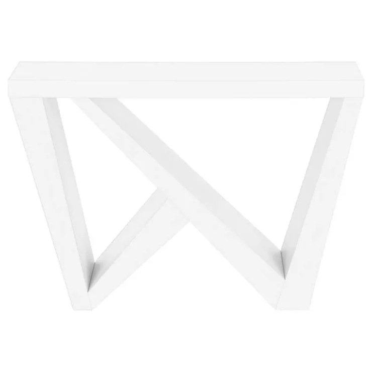 Monarch Console table - thick panel / asymmetrical base - 48"l - - White Discount