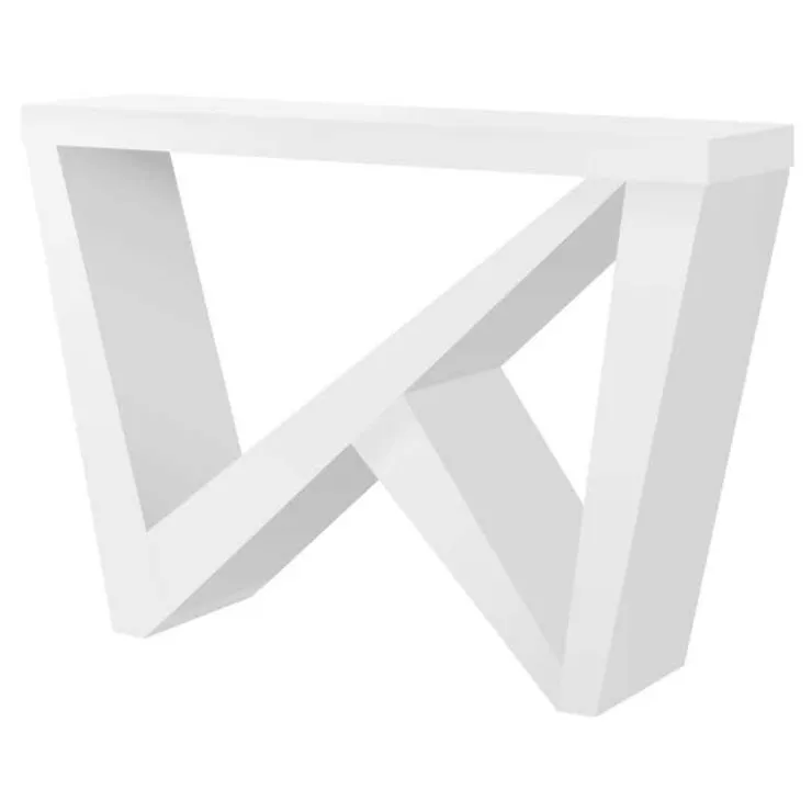 Monarch Console table - thick panel / asymmetrical base - 48"l - - White Discount