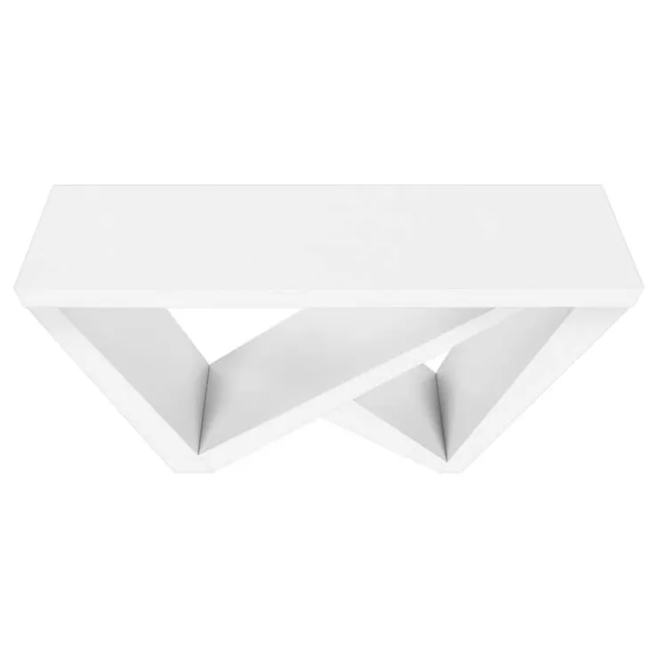 Monarch Console table - thick panel / asymmetrical base - 48"l - - White Discount