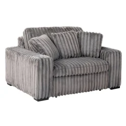 Corduroy Velvet Armchair with Power Slider Dark Grey New