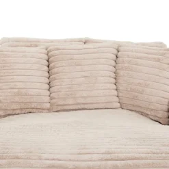 Corduroy Velvet Chaise with Cup Holders and USB Ports - Light Taupe Grey-brown Clearance