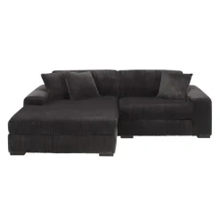 Sofa By Fancy Corduroy Velvet Sectional with Left-Side Chaise - Dark Grey Sale