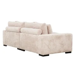 Corduroy Velvet Sectional with Reversible Chaise - Light Taupe Pale Taupe Discount