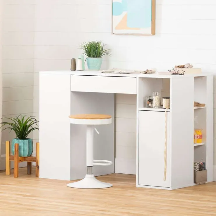 Meubles South Shore Counter-Height Craft Table With Storage - South Shore PURE WHITE Sale