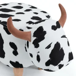 Cow-Shaped Kids Pouf – 25.6" x 14.2" x 14.6" Black and white Discount