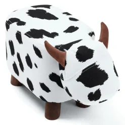 Cow-Shaped Kids Pouf – 17.7" x 9.1" x 10.6" Black and white Clearance