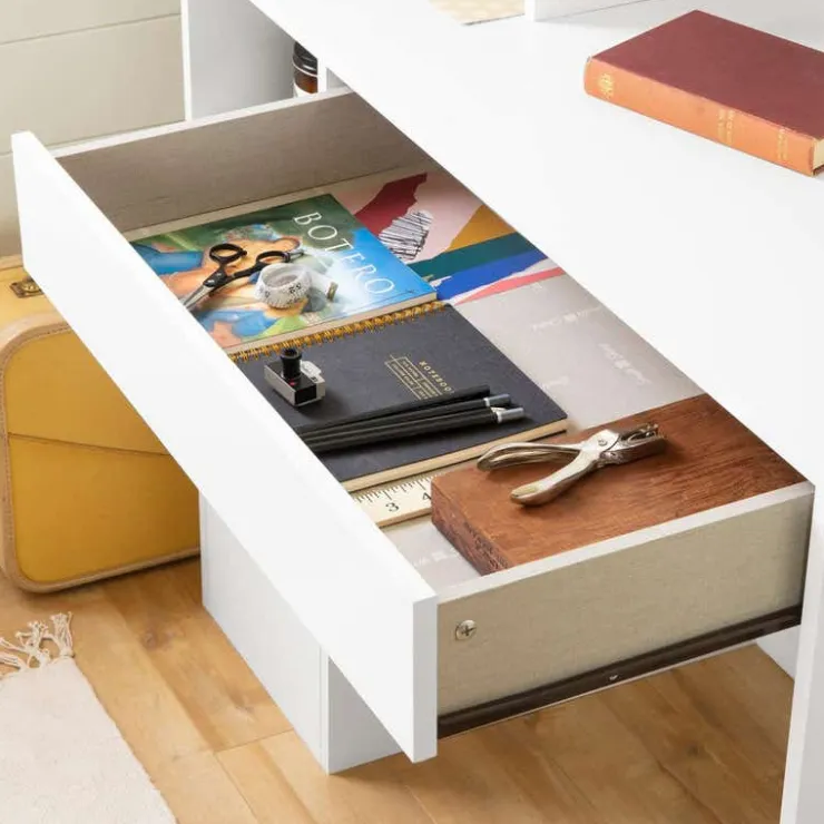 Meubles South Shore Craft Table With Hutch - South Shore Pure White Hot