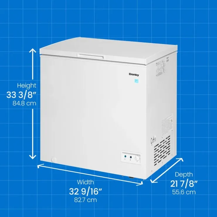 Danby 7 Cu Ft Freezer , Honrizontal, 33" - DCF070A5WDB White