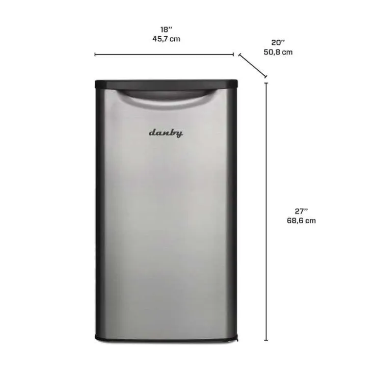 Danby 3,3 Cu Ft Refrigerator Compact - DAR033A6BSLD Stainless