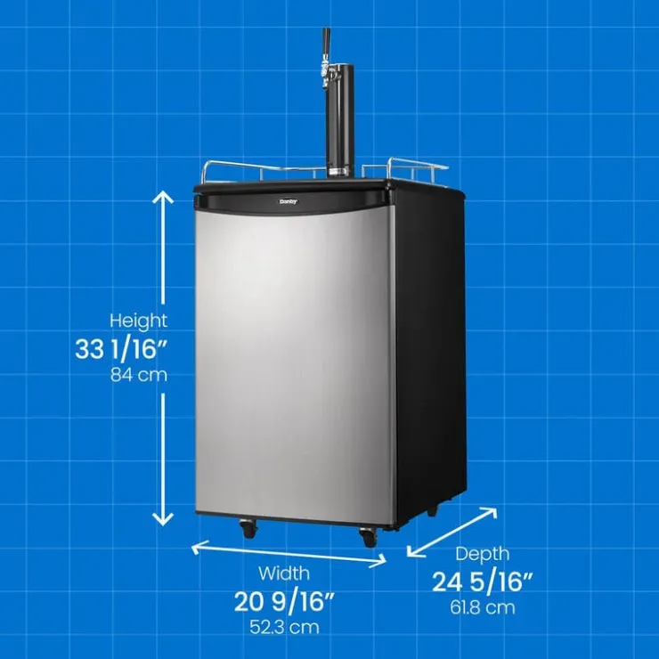 Danby 5.4 cu. ft. Single Tap Keg Cooler 21" - DKC054A1BSLD Stainless New