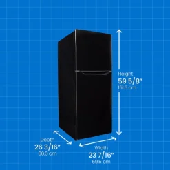 Danby 24 in 10,1 Cu ft Refrigerator Top Freezer - DFF101B1BDB Stainless Outlet
