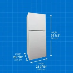 Danby 24 in 11 Cu ft Refrigerator Top Freezer - DFF116B2WDBL White Hot