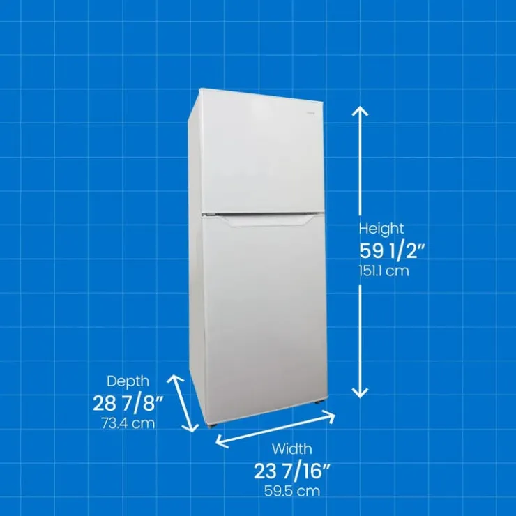 Danby 24 in 11 Cu ft Refrigerator Top Freezer - DFF116B2WDBL White Hot