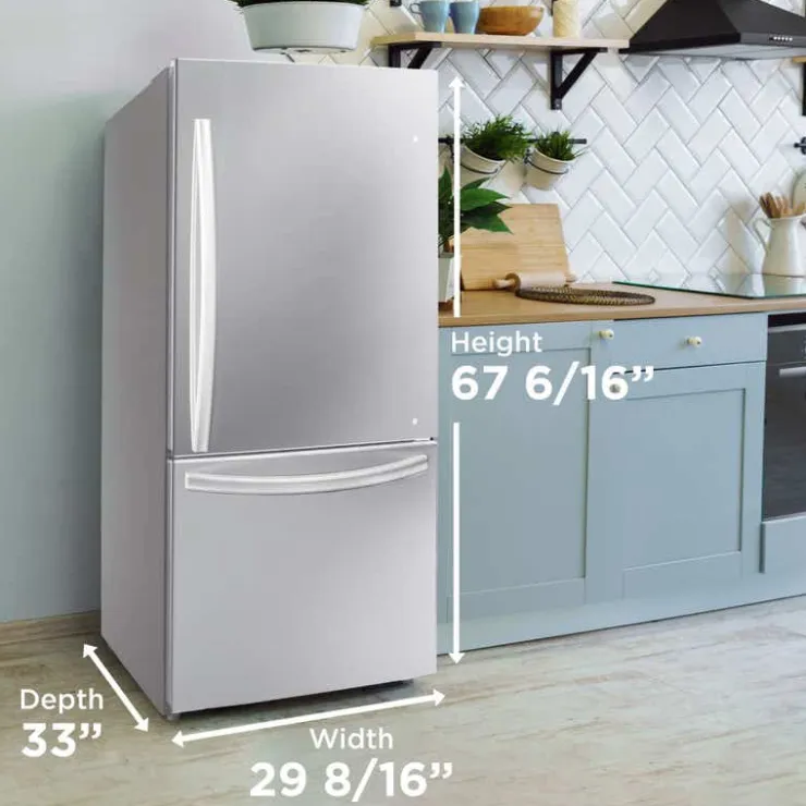 Danby 31 In 18.7 Cu ft Refrigerator Bottom Freezer - DBM187E1SSDB Stainless Best