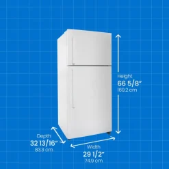 Danby 30 In 18 Cu ft Refrigerator Top Freezer - DFF180E1WDB White Clearance