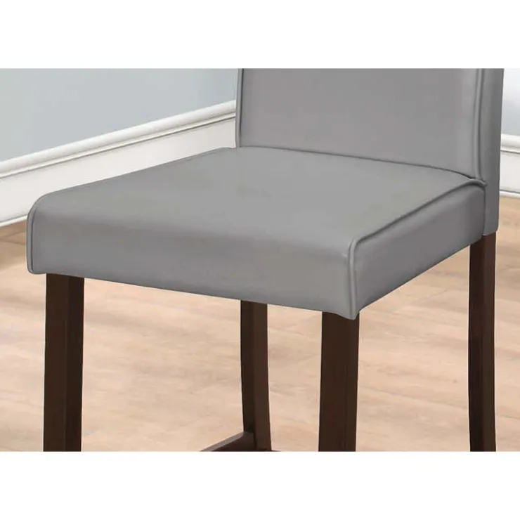 Monarch Dining chair - 2pcs / leather-look counter height - Grey Outlet