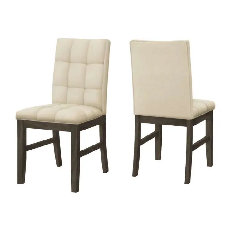 Monarch Dining chair - 2pcs / 37"h grey / fabric seat - Cream Hot