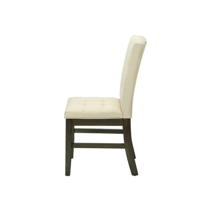 Monarch Dining chair - 2pcs / 37"h grey / fabric seat - Cream Hot
