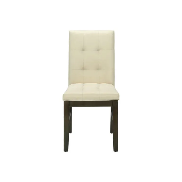Monarch Dining chair - 2pcs / 37"h grey / fabric seat - Cream Hot