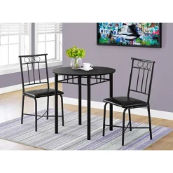 Monarch Dining set - 3pcs set / metal and top - Black Hot