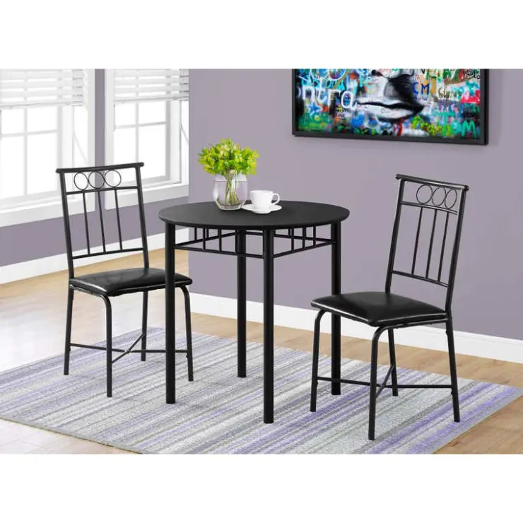 Monarch Dining set - 3pcs set / metal and top - Black Hot