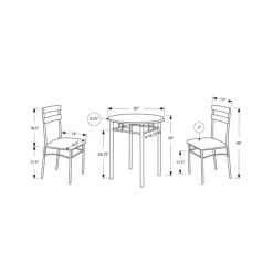 Monarch Dining set - 3pcs set / / silver metal Black Hot