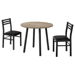 Monarch Dining set - 3pcs set / top / black metal Dark Taupe