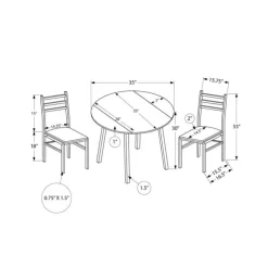 Monarch Dining set - 3pcs set / top / black metal Dark Taupe