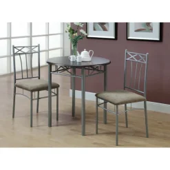 Monarch Dining set - 3pcs set / / silver metal Espresso Clearance