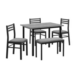 Monarch Dining set - 5pcs set / top / black metal Grey Hot