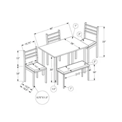 Monarch Dining set - 5pcs set / top / black metal Grey Hot