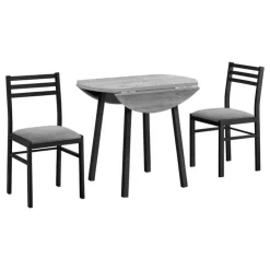 Monarch Dining set - 3pcs set / top / black metal Grey Clearance