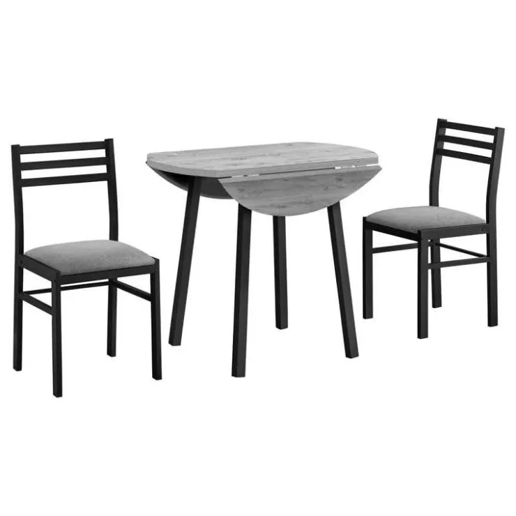 Monarch Dining set - 3pcs set / top / black metal Grey Clearance