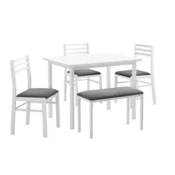 Monarch Dining set - 5pcs set / top / metal White