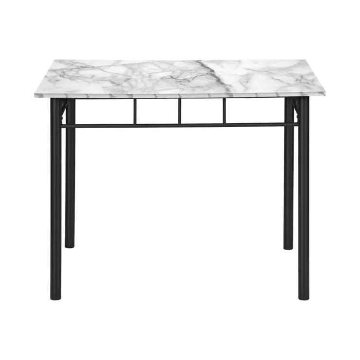 Monarch Dining set - 5pcs set / marble top / black metal White Hot